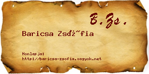 Baricsa Zsófia névjegykártya