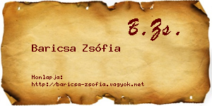 Baricsa Zsófia névjegykártya